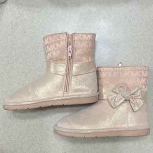 Michael Kors pink faux fur boots